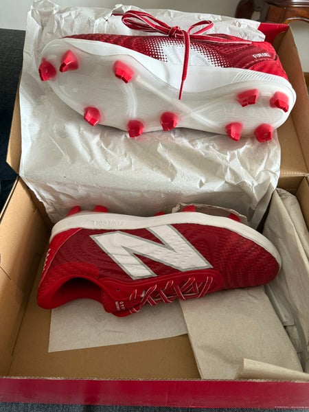 Red Men's Size M 12.0 (W 13.0) Adult New Balance 4040v7 Low Top Molded Cleats (New)