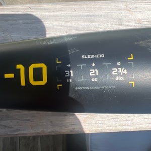 2023 Easton Hype Comp Composite USSSA Certified Bat (-10) 21 oz 31" (Used)