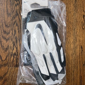 White Adult Medium Nike D-Tack 7.0 Football Gloves New