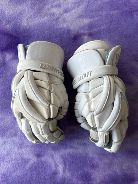 White Warrior Evo Lacrosse Gloves Medium (Used)