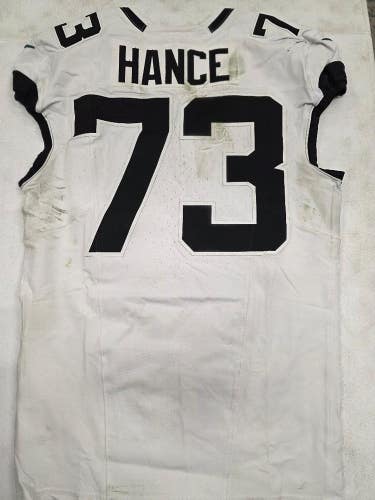 Jaguars BLAKE HANCE #73 Game Used GU Football Jersey 12-22-24 vs Raiders WHITE