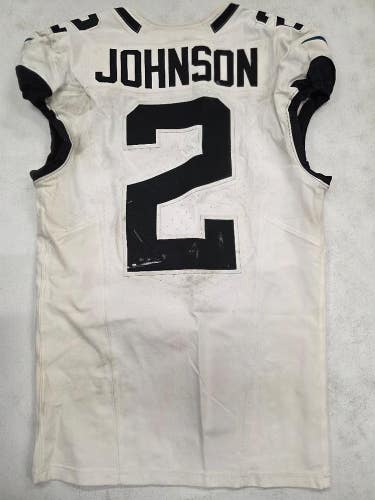 Jaguars D'ERNEST JOHNSON #2 Game Used GU Football Jersey 9-15-24 vs Browns WHITE