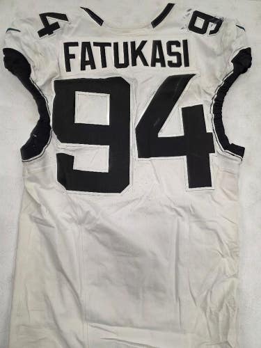 Jaguars FOTORUNSO FATUKASI #94 Game Used GU Football Jersey 11-26-23 vs Texans