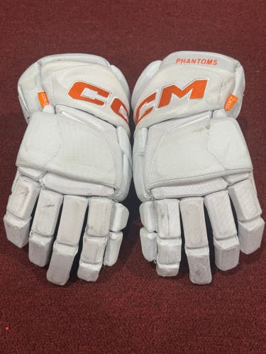 Lehigh Valley Phantoms CCM JetSpeed FT1 Gloves 14" Pro Stock (Used) item#WO14C