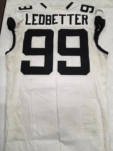 Jaguars JEREMIAH LEDBETTER #99 Game Used GU Football Jersey 12-22-24 vs Raiders