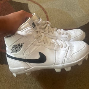 White Men's Size M 10.0 (W 11.0) Adult Air Jordan High Top Molded Cleats (Used)