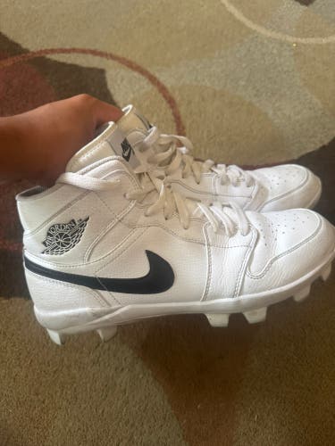 White Men's Size M 10.0 (W 11.0) Adult Air Jordan High Top Molded Cleats (Used)