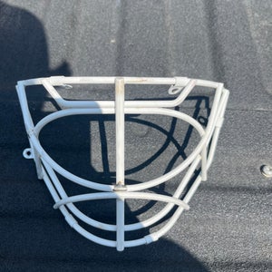 White hockey goalie cat eye cage