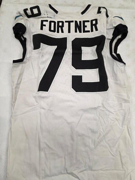 Jaguars LUKE FORTNER #79 Game Used GU Football Jersey 11-26-23 vs Texans WHITE