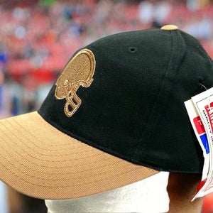 Cleveland Browns Vintage Late '90s NFL Brown Logo On Black Crown NOS Cap (New)