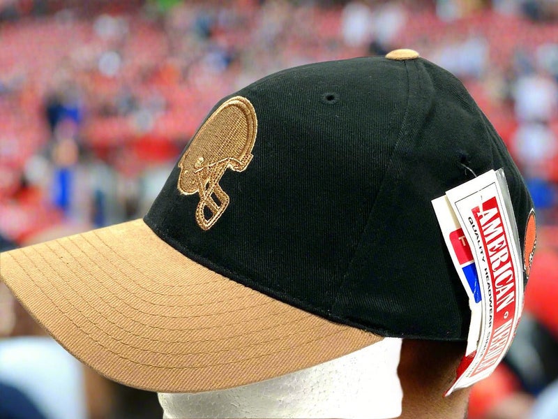Cleveland Browns Vintage Late '90s NFL Brown Logo On Black Crown NOS Cap (New)
