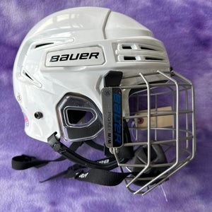 White Medium Bauer Re-Akt 75 Helmet (Used)