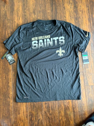 New NFL New Orleans Saints Black Nike XL Dri Fit Shirt
