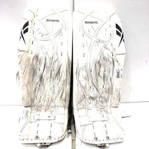 Used Reebok REVOKE 35 PLUS 1 Goalie Leg Pads Senior White 35" 11860-S000296775