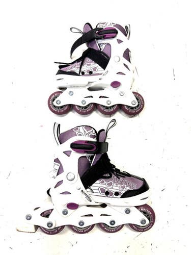 Used RollerDerby STRYDE ADJ 11-1 Junior Rec Fitness Skates White Adjustable 11860-S000296774