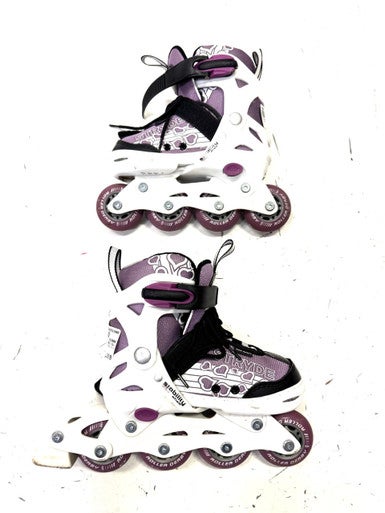 Used RollerDerby STRYDE ADJ 11-1 Junior Rec Fitness Skates White Adjustable 11860-S000296774