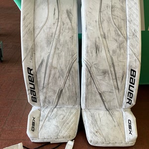 White 31" Intermediate Bauer GSX Goalie Leg Pads (Used)