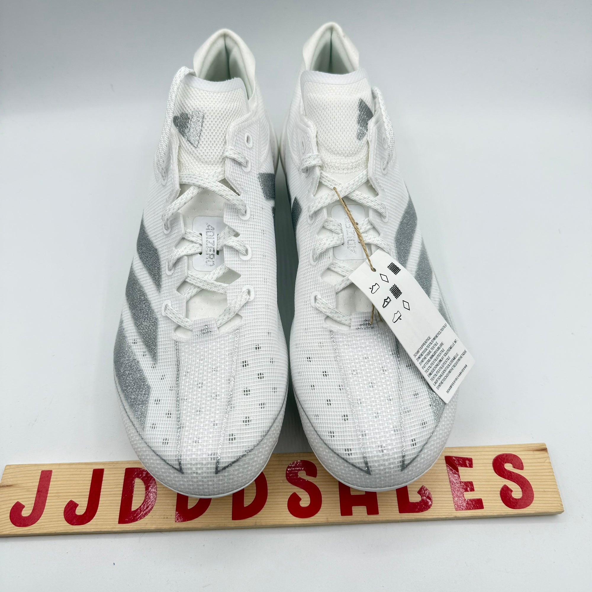 Adidas Adizero Electric Men\'s 11.5 White Metallic Silver Football Cleats IE4374 Adizero Electric  main image 4
