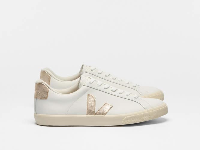 Veja Esplar Logo Leather Extra White Platine Women's 6 8 EU 37 39 Shoe Sneaker