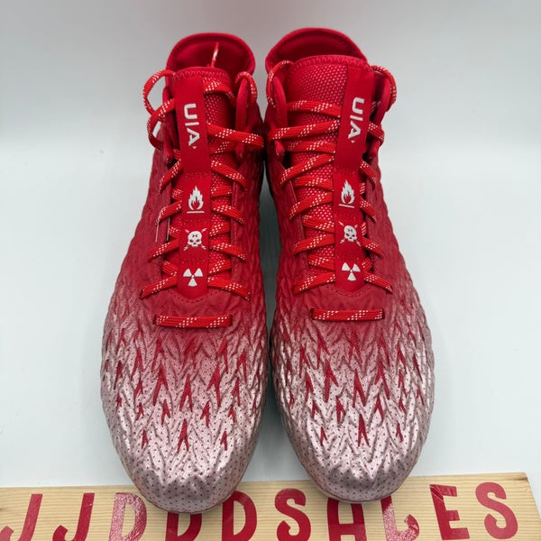 Under Armour Spotlight 4 MC Football Cleats 3027977-600 Red Silver Men Size 12 Under Armour Spotlight 4 MC Football Cleat 3027977-600 Red  main image 3