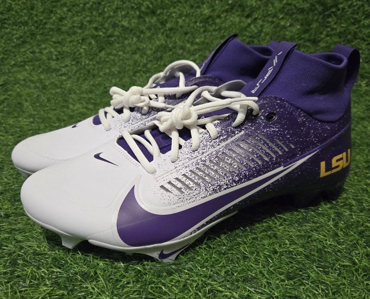 Men's Size M 12.5 (W 13.5) Nike Vapor edge pro 360 Mid Top Molded Cleats (New) LSU PLAYER EXCLUSIVE