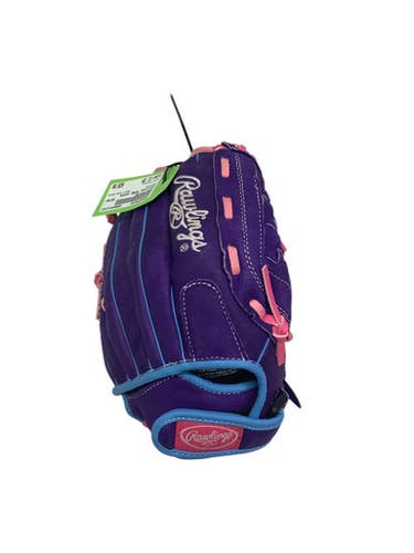 Used Rawlings SURE CATCH RH Throw Fastpitch Gloves Purple 11" 11347-S000254219
