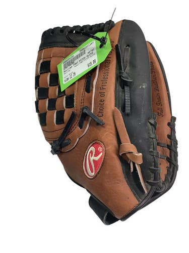 Used Rawlings FAST PITCH GLOVE BB/SB Glove RH Throw Brown 12" 11347-S000254183