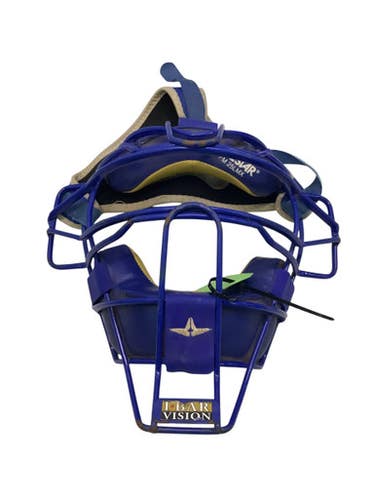 Used All-Star BLUE CATCHERS MASK Catchers Helmet w/Mask Royal Blue LG 11347-S000254165