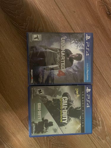 New uncharted 4 and call of duty modern warfare PS4 games