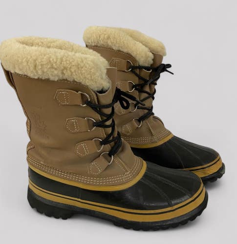 Vintage Sorel Boots 10 Mens Snow Caribou Kaufman Tan Insulated