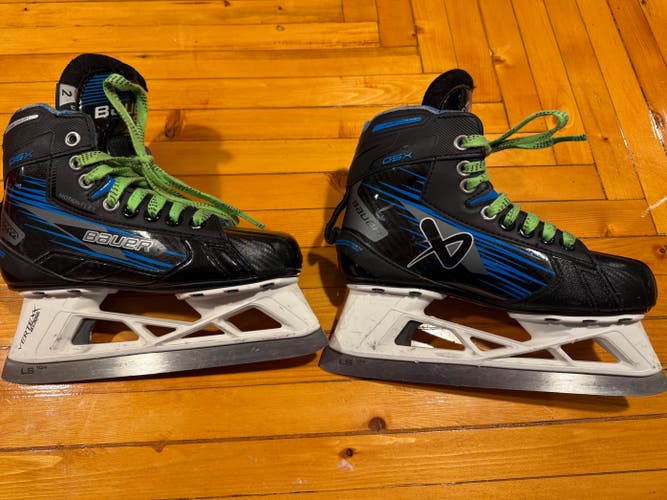 Bauer GSX Hockey Goalie Skates Regular Width Size 2 (Used)