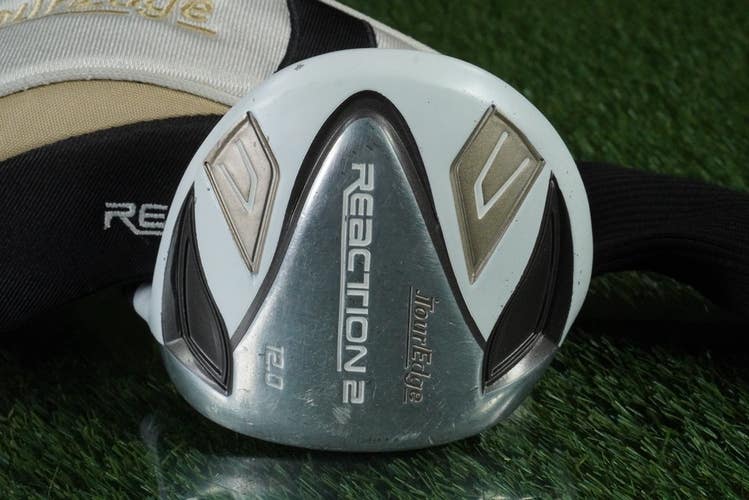 TOUR EDGE REACTION 2 DRIVER LADIES GRAPHITE SHAFT 12 RH W/ HEADCOVER ~ DENT!!