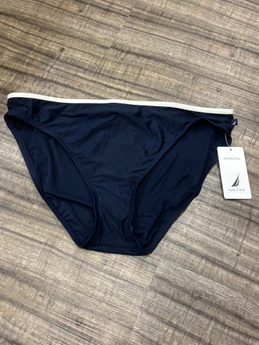 Nautica Bikini Bottom Women’s Size 12 Navy with White New with Tags Swimwear