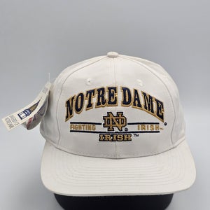 NEW Vintage Notre Dame College Sports NCAA Logo Athletic White Hat Cap Snapback