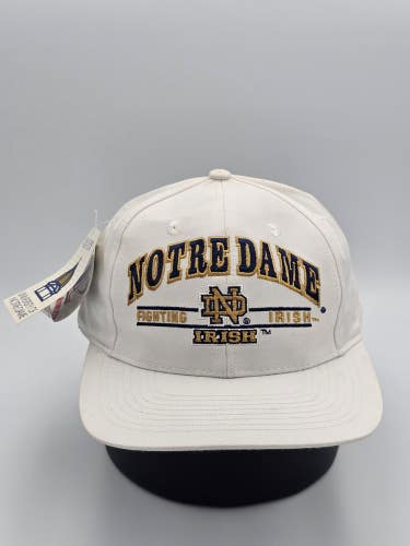 NEW Vintage Notre Dame College Sports NCAA Logo Athletic White Hat Cap Snapback