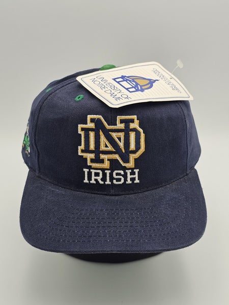 NEW Vintage Notre Dame College Sports NCAA Plain Logo Blackhead Hat Snapback