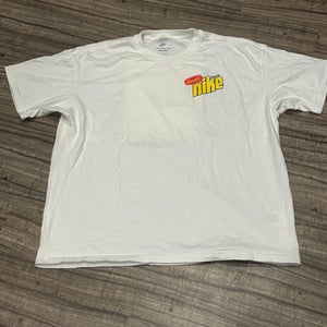 The Nike Tee Vintage Style Short Sleeve Shirt Adult Large Loose Fit White