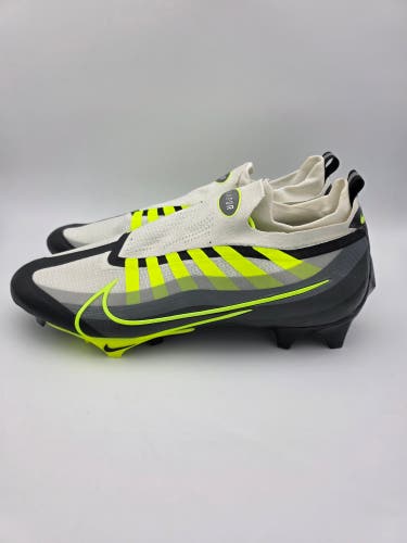 Nike Vapor Edge Elite 360 Flyknit 'Black White Volt' Football Cleats Mens Size 13