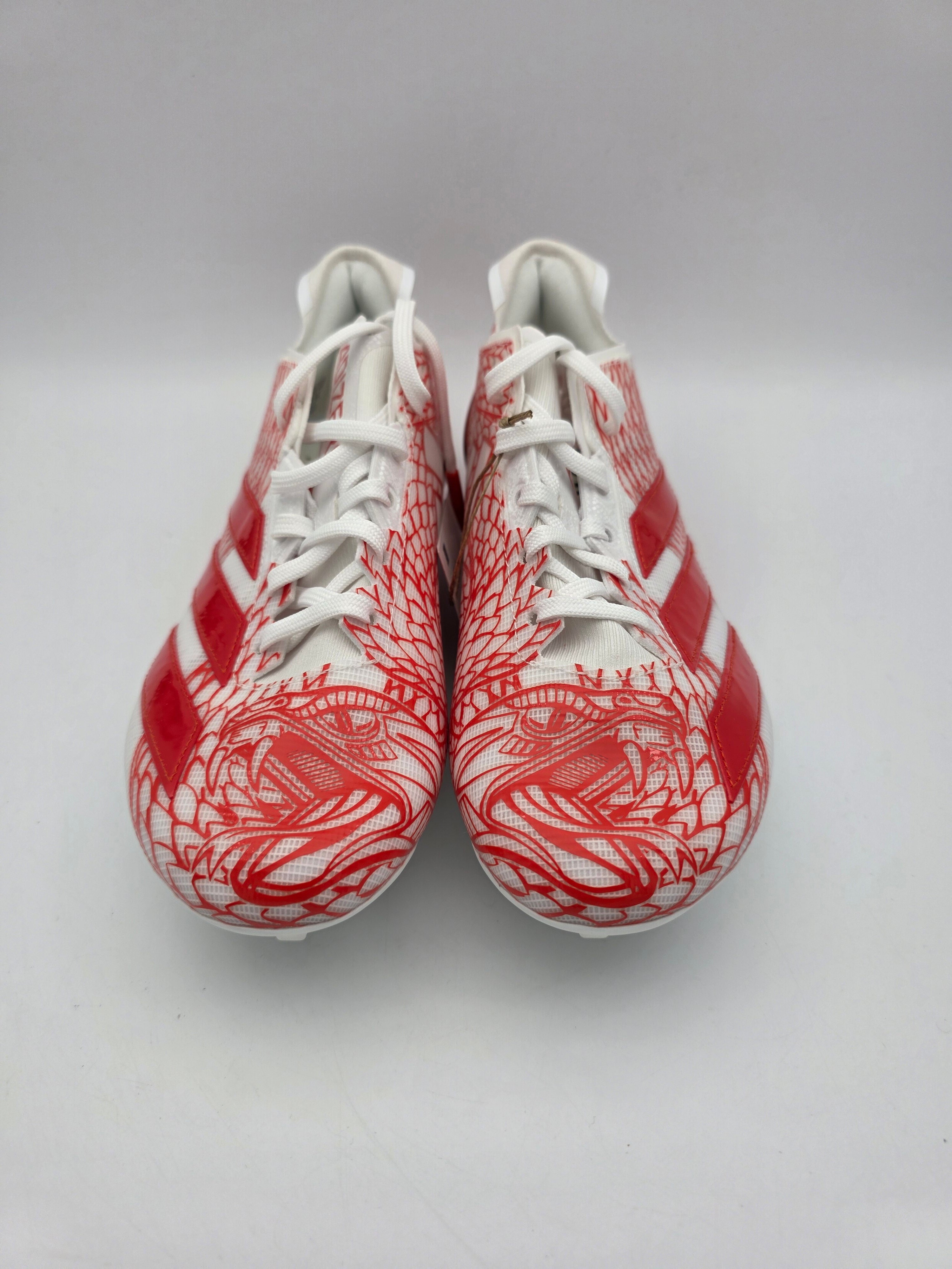 Adidas Adizero Electric Orange/White Football Cleats Size 9.5 Men\'s New Adidas Adizero Electric II Football Cleats Snake White  main image 4