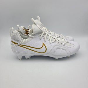 Nike Huarache 9 Varsity LAX 'White Metallic Vivid Gold' Lacrosse Cleats Mens Size 11 FD0090-100