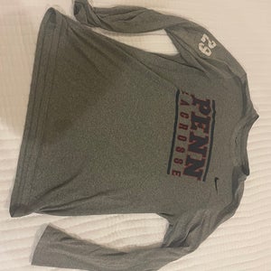 Long Sleeve Nike Dri-Fit UPenn Mens Lacrosse Team Issued Shirt