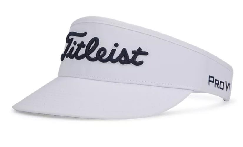 NEW Titleist Tour Visor White/Navy Adjustable Golf Hat/Cap OSFM (Closeout)