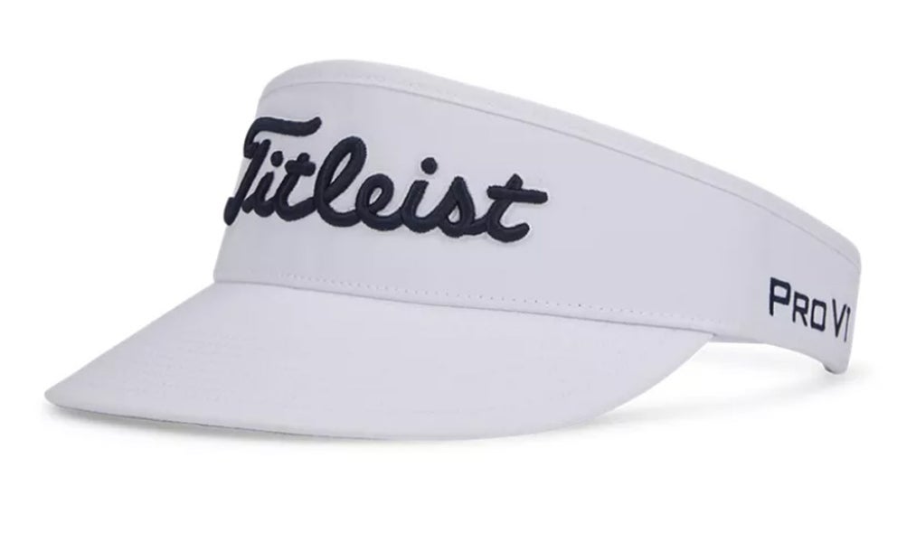 NEW Titleist Tour Visor White/Navy Adjustable Golf Hat/Cap OSFM (Closeout)