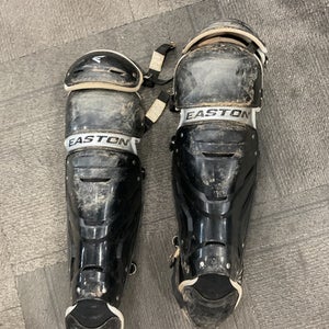 Used Easton GAMETIME SHIN GUARDS Catchers Leg Guards Black Adult 11614-S000220428