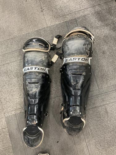 Used Easton GAMETIME SHIN GUARDS Catchers Leg Guards Black Adult 11614-S000220428