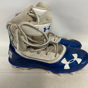 Used Under Armour Adult FB Cleats Silver/White/Royal Senior 10 11823-S000033855