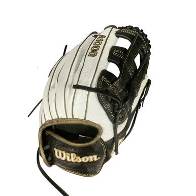Used Wilson A1000 12INCH RHT BB/SB Glove RH Throw White 12" 11479-S000402504