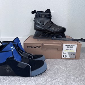 2024 Bauer Konekt 2 Hockey Goalie Skates Regular Width 9 2 sets of Steel 2 sets of Liners