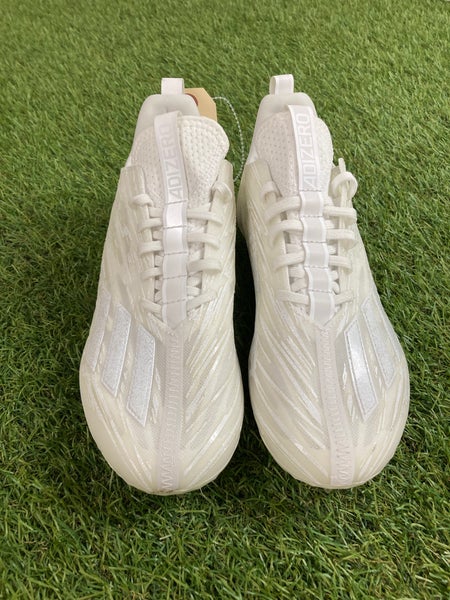 White Men's Size M 7.5 (W 8.5) Adult Adidas Adizero Low Top Footwear Molded Cleats (New)