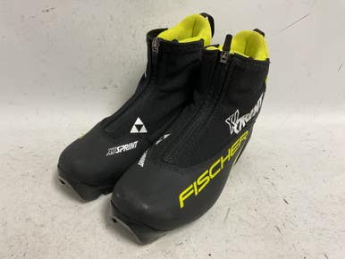Used Fischer XJ SPRINT Mens NNN XC Ski Boots Black M 07-07.5 / W 08-08.5 11855-S000190050
